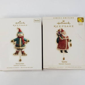 Hallmark Keepsake Ornaments - Santa and Snowman Yuletide Treasures - 2006 & 2008